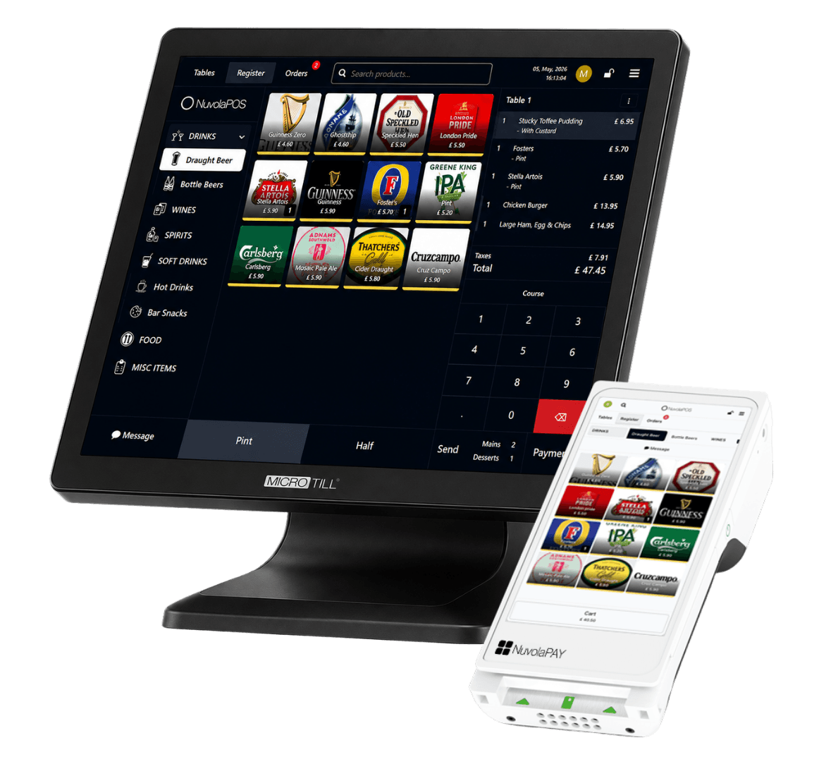 Microtill EPOS till with a NuvolaPAY card machine
